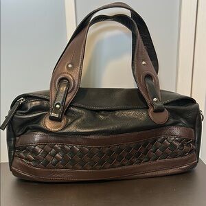 Elegant Black and Brown Satchel